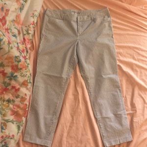 Old Navy oxford striped capris.